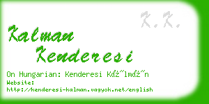 kalman kenderesi business card